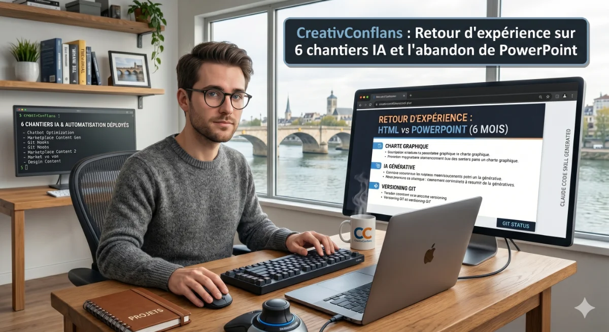 CreativConflans : 6 chantiers IA et automatisation déployés sur mon propre site (cas pratique)