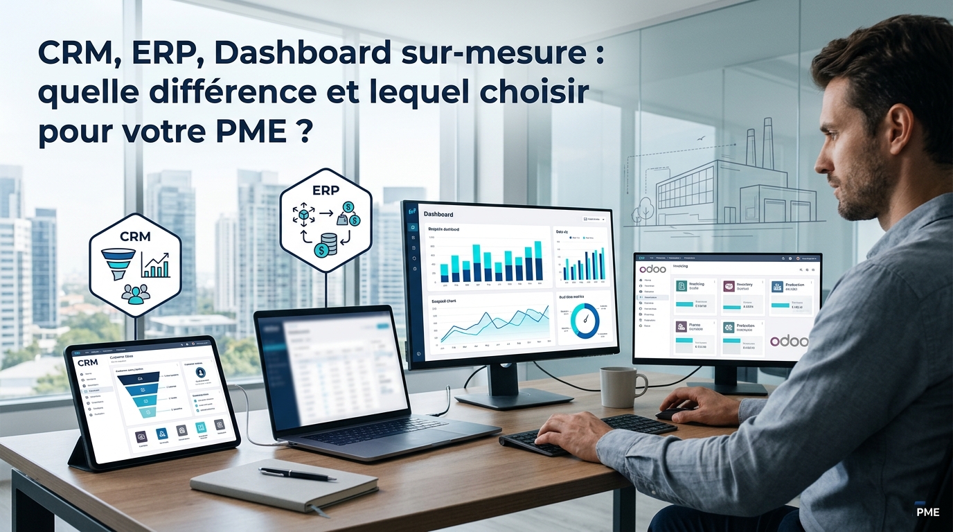 CRM, ERP, Dashboard sur-mesure : quelle différence et lequel choisir pour votre PME ?